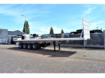 Semi-trailer flatbed baru TMH flatbed 65 tons payload, 4 x BPW leaf spring suspensi: gambar 1