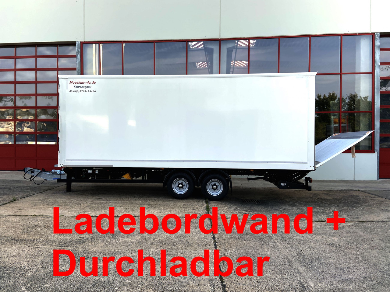 Möslein TK0105D-L Weiß Tandem Koffer, Ladebordwand 1,5 t + DurchladbarNeufahrzeug -- - Trailer kotak tertutup: gambar 1 Möslein TK0105D-L Weiß Tandem Koffer, Ladebordwand 1,5 t + DurchladbarNeufahrzeug -- - Trailer kotak tertutup: gambar 1