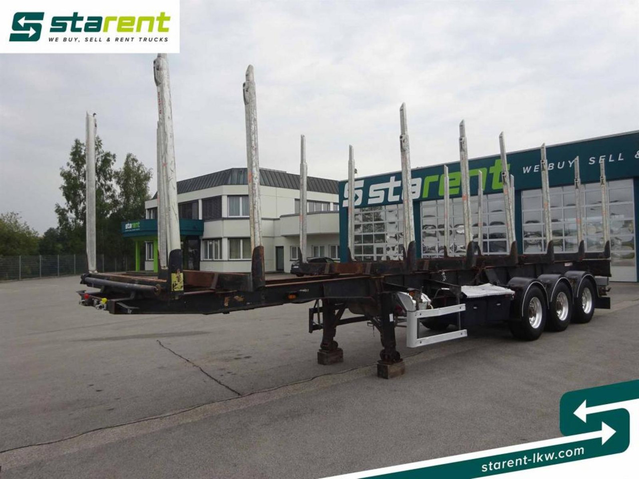 Hangler Holzrungen Auflieger Exte Rungen Lift-A Lenkachse - Semi-trailer pengangkut kayu: gambar 1 Hangler Holzrungen Auflieger Exte Rungen Lift-A Lenkachse - Semi-trailer pengangkut kayu: gambar 1