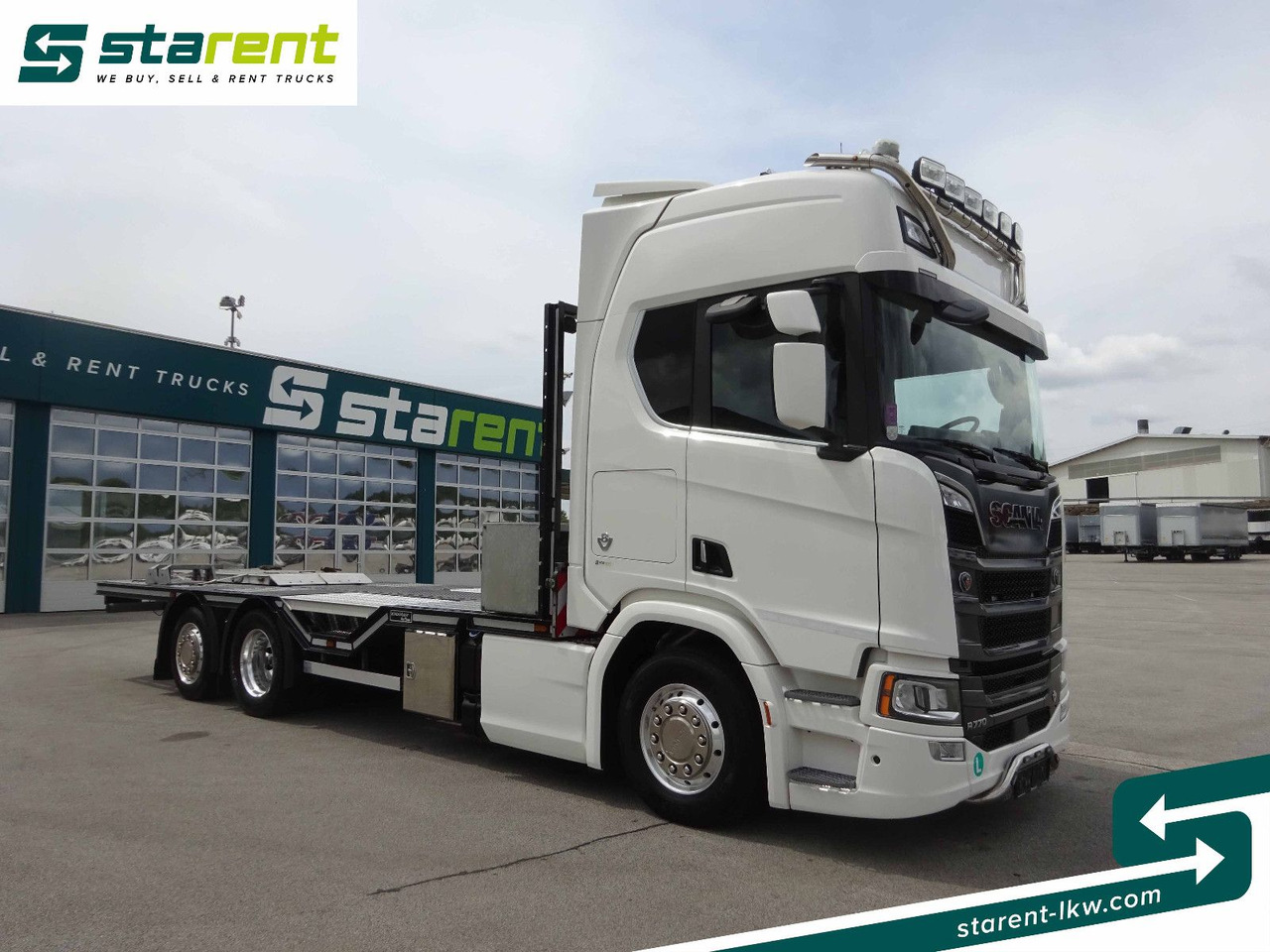 Scania R770 V8 Fahrzeugtransporter, Retarder, Seilwinde - Truk flatbed: gambar 3 Scania R770 V8 Fahrzeugtransporter, Retarder, Seilwinde - Truk flatbed: gambar 3