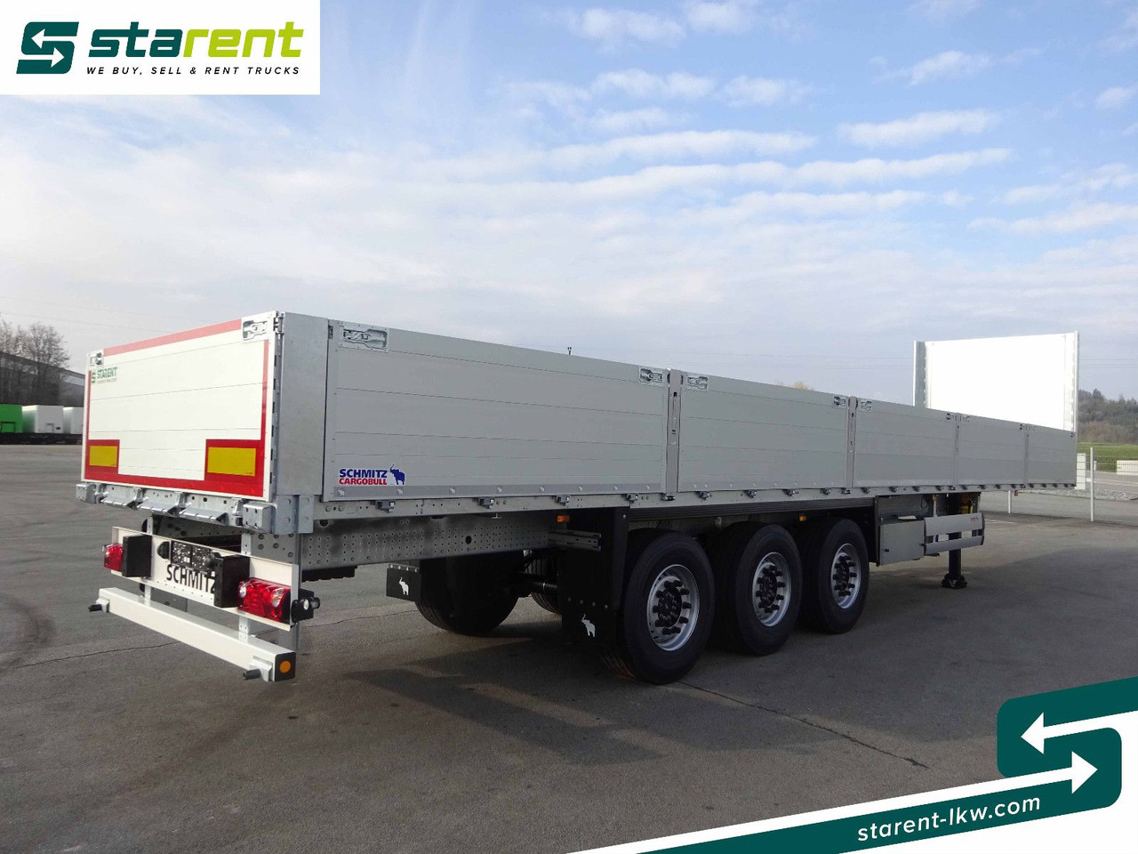 Schmitz Cargobull Baustofftrailer, Liftachse, 80cm Bordwände - Semi-trailer flatbed: gambar 5 Schmitz Cargobull Baustofftrailer, Liftachse, 80cm Bordwände - Semi-trailer flatbed: gambar 5