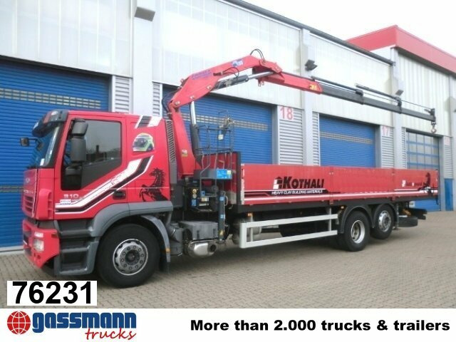 Iveco AT260S31Y/P 6x2 mit Kran Copma 150.3 - Truk flatbed, Truk derek: gambar 1 Iveco AT260S31Y/P 6x2 mit Kran Copma 150.3 - Truk flatbed, Truk derek: gambar 1