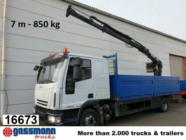 Iveco Euro Cargo ML 80 E 18, Hiab Kran 060-2 - Truk flatbed, Truk derek: gambar 1 Iveco Euro Cargo ML 80 E 18, Hiab Kran 060-2 - Truk flatbed, Truk derek: gambar 1