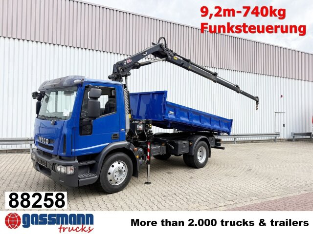 Iveco EuroCargo ML120E28K 4x2 mit Kran Hiab XS088 ES-3 - Truk jungkit, Truk derek: gambar 1 Iveco EuroCargo ML120E28K 4x2 mit Kran Hiab XS088 ES-3 - Truk jungkit, Truk derek: gambar 1