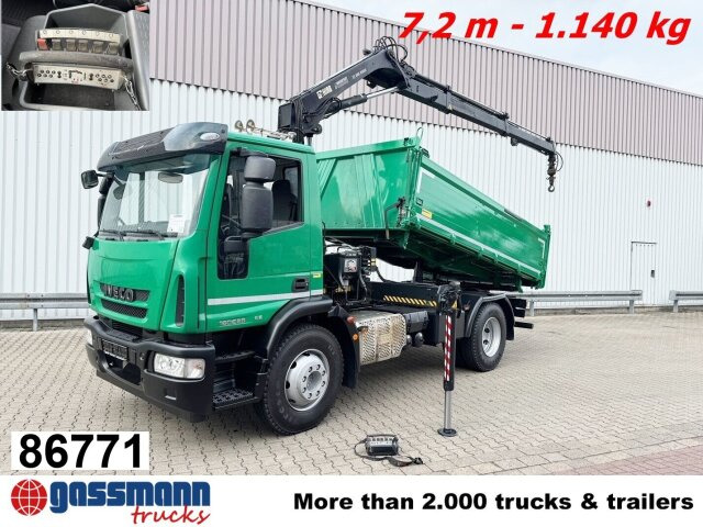Iveco EuroCargo ML160E28 4x2 mit Kran Hiab XS 088 ES-2 - Truk jungkit, Truk derek: gambar 1 Iveco EuroCargo ML160E28 4x2 mit Kran Hiab XS 088 ES-2 - Truk jungkit, Truk derek: gambar 1
