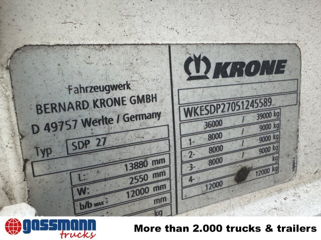 Krone SDP 27 , Edscha-Verdeck, Ex-Fahrschule - Semi-trailer flatbed: gambar 5 Krone SDP 27 , Edscha-Verdeck, Ex-Fahrschule - Semi-trailer flatbed: gambar 5