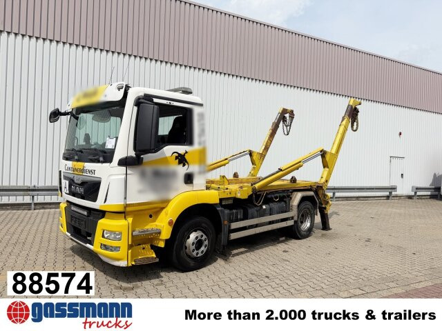 MAN TGM 15.250 4x2 LL, Tele-Absetzer - Truk skip loader: gambar 1 MAN TGM 15.250 4x2 LL, Tele-Absetzer - Truk skip loader: gambar 1