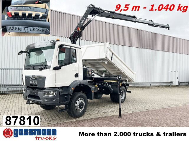 MAN TGM 18.320 4x4 BB CH mit Kran Hiab X-Hiduo - Truk jungkit, Truk derek: gambar 1 MAN TGM 18.320 4x4 BB CH mit Kran Hiab X-Hiduo - Truk jungkit, Truk derek: gambar 1
