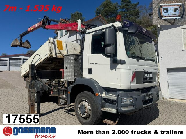 MAN TGM 18.340 4x4 BB mit Penz Kran 11.83 SH, Funk - Truk jungkit, Truk derek: gambar 1 MAN TGM 18.340 4x4 BB mit Penz Kran 11.83 SH, Funk - Truk jungkit, Truk derek: gambar 1