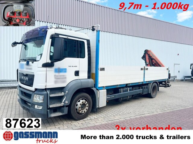 MAN TGS 18.400 4X2 BL, Kran PK 12002-EH B Funk, 2x - Truk flatbed, Truk derek: gambar 1 MAN TGS 18.400 4X2 BL, Kran PK 12002-EH B Funk, 2x - Truk flatbed, Truk derek: gambar 1