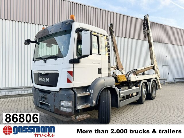 MAN TGS 26.400 6x2/4 BL mit Vorlauflenk-/liftachse, - Truk skip loader: gambar 1 MAN TGS 26.400 6x2/4 BL mit Vorlauflenk-/liftachse, - Truk skip loader: gambar 1