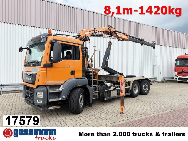 MAN TGS 28.440 6x2-4 BL, Lenk-/Liftachse, Kran Atlas - Hook lift, Truk derek: gambar 1 MAN TGS 28.440 6x2-4 BL, Lenk-/Liftachse, Kran Atlas - Hook lift, Truk derek: gambar 1