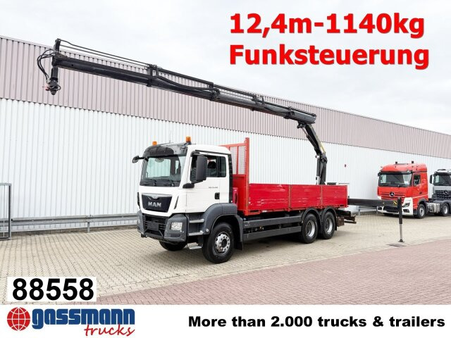 MAN TGS 33.400 6x4 BB, Navi, Heckkran PK18002-EH C, - Truk flatbed, Truk derek: gambar 1 MAN TGS 33.400 6x4 BB, Navi, Heckkran PK18002-EH C, - Truk flatbed, Truk derek: gambar 1