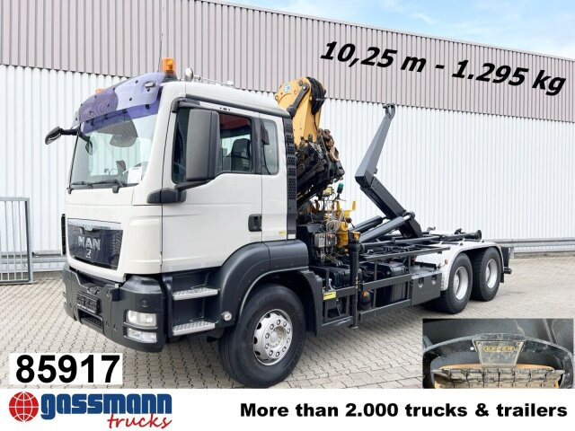 MAN TGS 33.440 6X4 BL mit Kran Effer 165-3S, Funk - Hook lift, Truk derek: gambar 1 MAN TGS 33.440 6X4 BL mit Kran Effer 165-3S, Funk - Hook lift, Truk derek: gambar 1