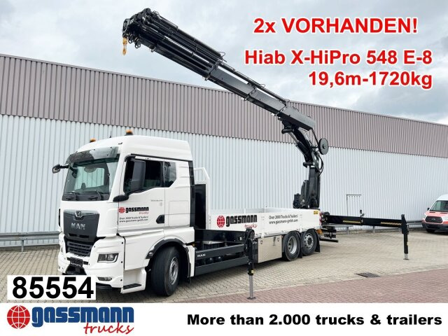 MAN TGX 26.510 6x2-4 LL, Kran Hiab X-HiPro 548 E-8, - Truk flatbed, Truk derek: gambar 1 MAN TGX 26.510 6x2-4 LL, Kran Hiab X-HiPro 548 E-8, - Truk flatbed, Truk derek: gambar 1