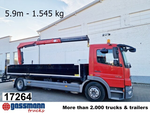 Mercedes-Benz 1218 L 4x2, Fassi Kran F 95A21 5.9m-1.545 kg, - Truk flatbed, Truk derek: gambar 1 Mercedes-Benz 1218 L 4x2, Fassi Kran F 95A21 5.9m-1.545 kg, - Truk flatbed, Truk derek: gambar 1