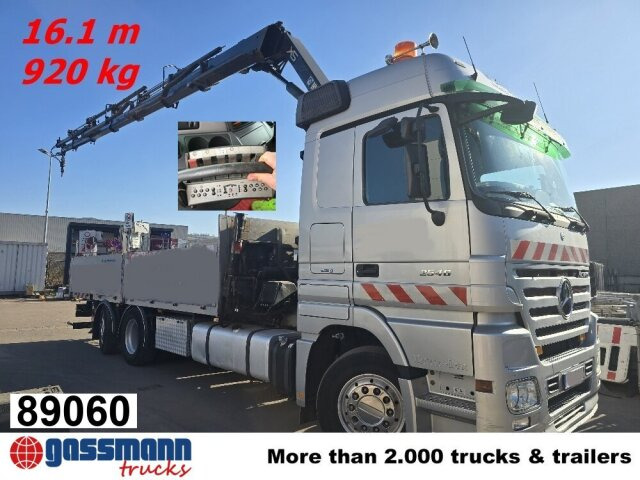 Mercedes-Benz Actros 2546 L 6x2, Hiab Kran 244 E - 6 Hiduo, - Truk flatbed, Truk derek: gambar 1 Mercedes-Benz Actros 2546 L 6x2, Hiab Kran 244 E - 6 Hiduo, - Truk flatbed, Truk derek: gambar 1