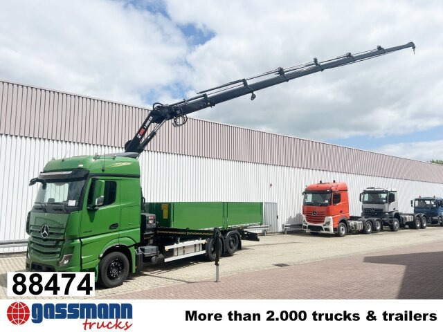 Mercedes-Benz Actros 2548 L 6x2 mit Kran Hiab X-HiDuo 228 - Truk flatbed, Truk derek: gambar 1 Mercedes-Benz Actros 2548 L 6x2 mit Kran Hiab X-HiDuo 228 - Truk flatbed, Truk derek: gambar 1