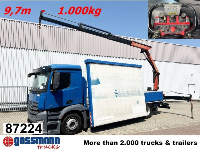 Mercedes-Benz Antos 1836 L 4x2, Glastransporter, Heckkran - Truk flatbed, Truk derek: gambar 1 Mercedes-Benz Antos 1836 L 4x2, Glastransporter, Heckkran - Truk flatbed, Truk derek: gambar 1