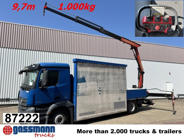 Mercedes-Benz Antos 1836 L 4x2, Glastransporter, Heckkran - Truk flatbed, Truk derek: gambar 1 Mercedes-Benz Antos 1836 L 4x2, Glastransporter, Heckkran - Truk flatbed, Truk derek: gambar 1