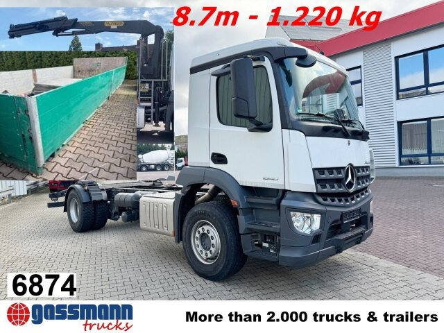 Mercedes-Benz Arocs 1840 L 4x2, Kran Palfinger PK12001L, - Truk flatbed, Truk derek: gambar 1 Mercedes-Benz Arocs 1840 L 4x2, Kran Palfinger PK12001L, - Truk flatbed, Truk derek: gambar 1