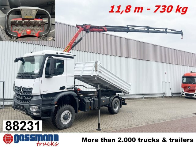 Mercedes-Benz Arocs 1842 AK 4x4, Kran Palfinger PK12001-EH C, - Truk jungkit, Truk derek: gambar 1 Mercedes-Benz Arocs 1842 AK 4x4, Kran Palfinger PK12001-EH C, - Truk jungkit, Truk derek: gambar 1