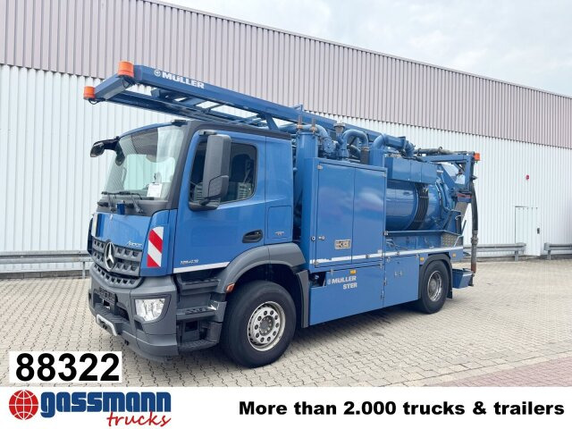 Mercedes-Benz Arocs 1843 L 4x2, Müller Canalmaster ca. 8m³, - Penyapu jalan: gambar 1 Mercedes-Benz Arocs 1843 L 4x2, Müller Canalmaster ca. 8m³, - Penyapu jalan: gambar 1