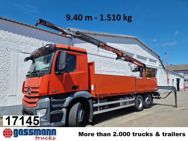 Mercedes-Benz Arocs 2545 L/6x2/4, Atlas Kran, 145.2-A19 VB, - Truk flatbed, Truk derek: gambar 1 Mercedes-Benz Arocs 2545 L/6x2/4, Atlas Kran, 145.2-A19 VB, - Truk flatbed, Truk derek: gambar 1
