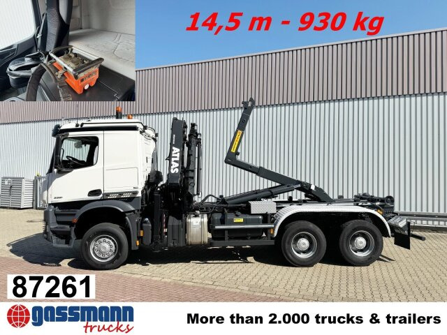 Mercedes-Benz Arocs 3351 AK 6x6, Retarder, Navi, Grounder, - Hook lift, Truk derek: gambar 1 Mercedes-Benz Arocs 3351 AK 6x6, Retarder, Navi, Grounder, - Hook lift, Truk derek: gambar 1