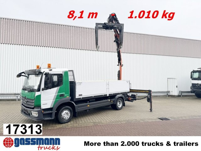 Mercedes-Benz Atego 1223 L 4x2 mit Heckkran Atlas 88.3-A2L, - Truk flatbed, Truk derek: gambar 1 Mercedes-Benz Atego 1223 L 4x2 mit Heckkran Atlas 88.3-A2L, - Truk flatbed, Truk derek: gambar 1