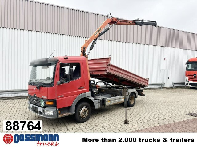 Mercedes-Benz Atego 818 K 4x2 mit Kran Palfinger PK 6500, 2x - Truk jungkit, Truk derek: gambar 1 Mercedes-Benz Atego 818 K 4x2 mit Kran Palfinger PK 6500, 2x - Truk jungkit, Truk derek: gambar 1
