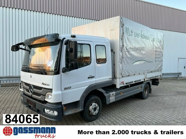 Mercedes-Benz Atego 822 4x2, Doka mit Kombisitzbank - Truk flatbed: gambar 1 Mercedes-Benz Atego 822 4x2, Doka mit Kombisitzbank - Truk flatbed: gambar 1