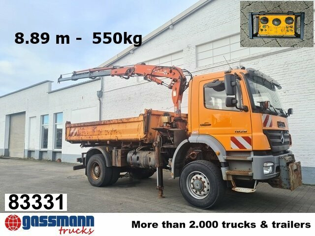Mercedes-Benz Axor 1828 AK 4x4, Winterdienstausstattung, Kran - Truk jungkit, Truk derek: gambar 1 Mercedes-Benz Axor 1828 AK 4x4, Winterdienstausstattung, Kran - Truk jungkit, Truk derek: gambar 1