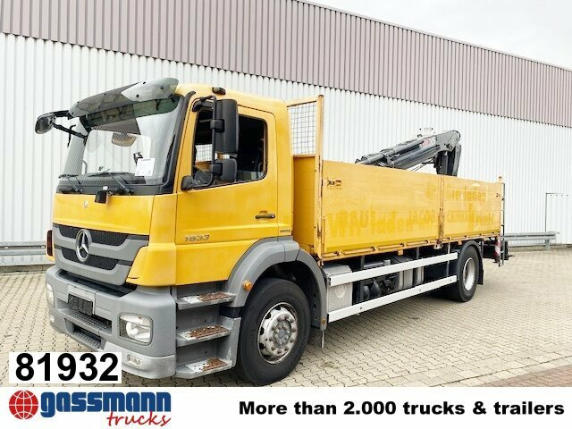 Mercedes-Benz Axor 1833 L 4x2 mit Heckkran Hiab XS 133 K-2 - Truk flatbed, Truk derek: gambar 1 Mercedes-Benz Axor 1833 L 4x2 mit Heckkran Hiab XS 133 K-2 - Truk flatbed, Truk derek: gambar 1