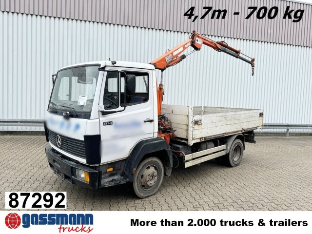 Mercedes-Benz LK 814 4x2, 6-Zylinder, Kran Tirre Euro 35 - Truk flatbed, Truk derek: gambar 1 Mercedes-Benz LK 814 4x2, 6-Zylinder, Kran Tirre Euro 35 - Truk flatbed, Truk derek: gambar 1