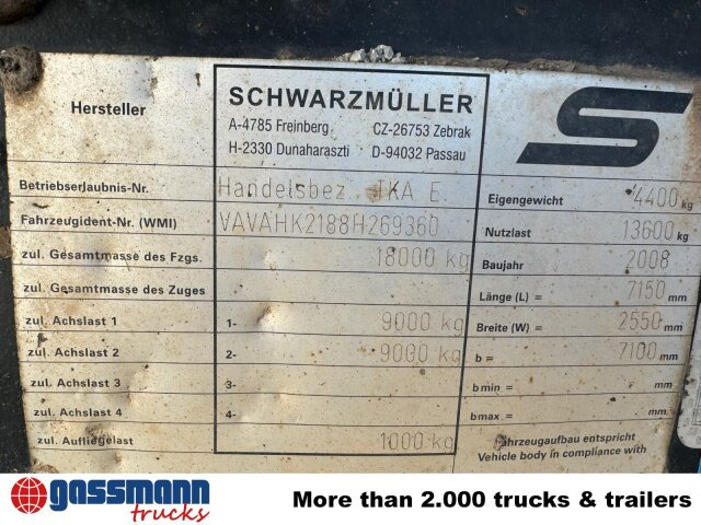 Schwarzmüller TKA 18, Alu-Bordwände, ca. 11m³ - Trailer jungkit: gambar 2 Schwarzmüller TKA 18, Alu-Bordwände, ca. 11m³ - Trailer jungkit: gambar 2