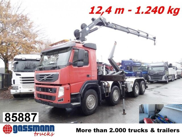 Volvo FM 460 8x2-6, Lenk-/Liftachse, Kran HMF 2020-K4, - Hook lift, Truk derek: gambar 1 Volvo FM 460 8x2-6, Lenk-/Liftachse, Kran HMF 2020-K4, - Hook lift, Truk derek: gambar 1