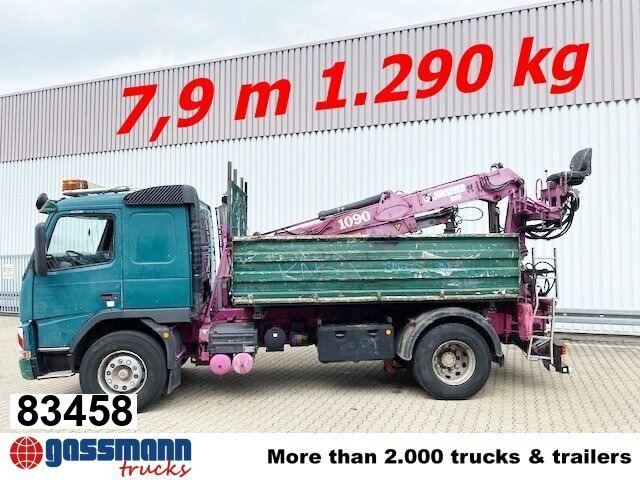 Volvo FM12-420 4x2 mit Heckkran Jonsered 1090, - Truk jungkit, Truk derek: gambar 1 Volvo FM12-420 4x2 mit Heckkran Jonsered 1090, - Truk jungkit, Truk derek: gambar 1