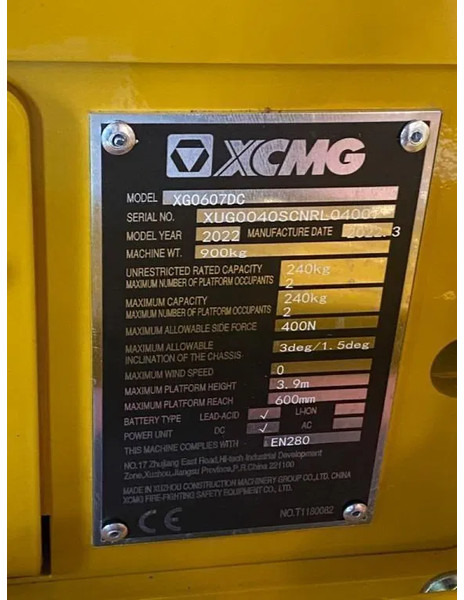 Scissor lifts XCMG XG0607DC | 5.9 M | NEW & UNUSED | GS-1432: gambar 18