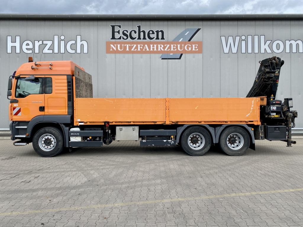 MAN TGA 26.480 6x4 BL / HIAB 377 EP-4 Faltkran - Truk flatbed, Truk derek: gambar 2 MAN TGA 26.480 6x4 BL / HIAB 377 EP-4 Faltkran - Truk flatbed, Truk derek: gambar 2