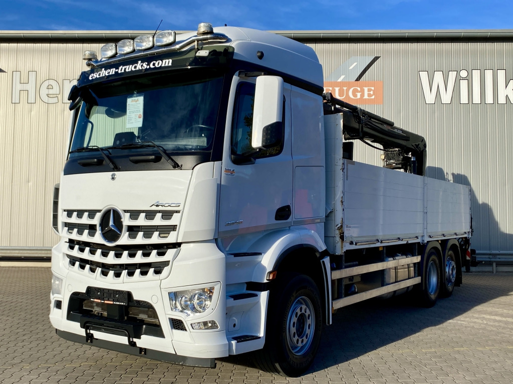 Mercedes-Benz 2545 L 6x2 Arocs / HIAB 177 K Pro Kran - Truk flatbed, Truk derek: gambar 1 Mercedes-Benz 2545 L 6x2 Arocs / HIAB 177 K Pro Kran - Truk flatbed, Truk derek: gambar 1