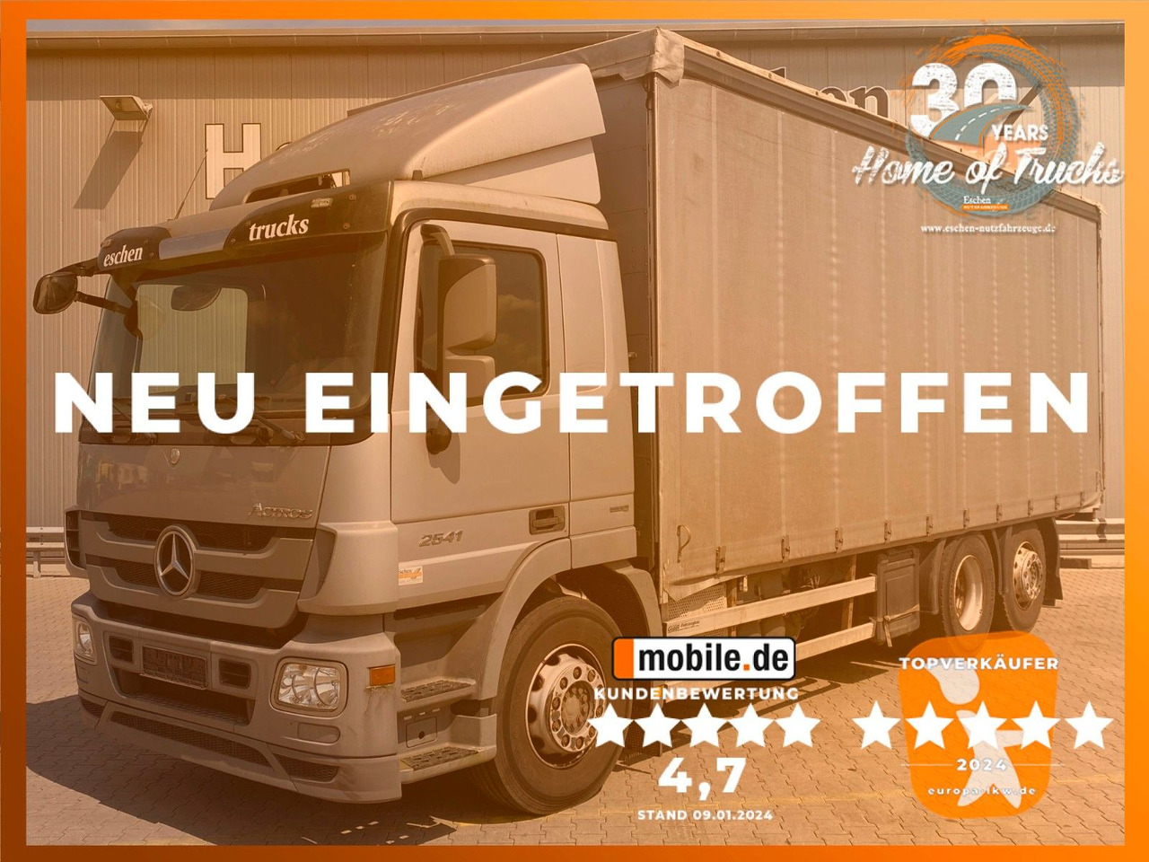 Mercedes-Benz Actros 2541| beidseitig Gardine*Edscha*AHK*Klima - Truk dengan terpal samping: gambar 1 Mercedes-Benz Actros 2541| beidseitig Gardine*Edscha*AHK*Klima - Truk dengan terpal samping: gambar 1