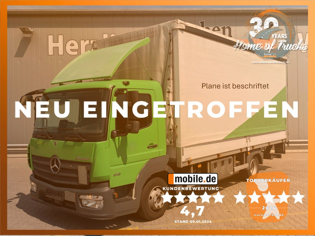 Mercedes-Benz Atego 818 | MBB LBW 1,00to.*Edscha*2x Gardine*AC - Truk dengan terpal samping: gambar 1 Mercedes-Benz Atego 818 | MBB LBW 1,00to.*Edscha*2x Gardine*AC - Truk dengan terpal samping: gambar 1