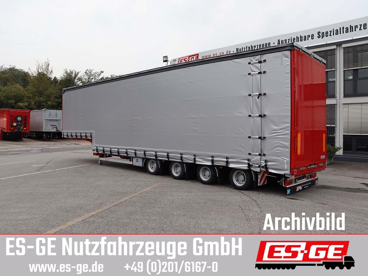ES-GE 4-Achs-Satteltieflader mit Curtainsider-Aufbau - Semi-trailer low bed: gambar 1 ES-GE 4-Achs-Satteltieflader mit Curtainsider-Aufbau - Semi-trailer low bed: gambar 1