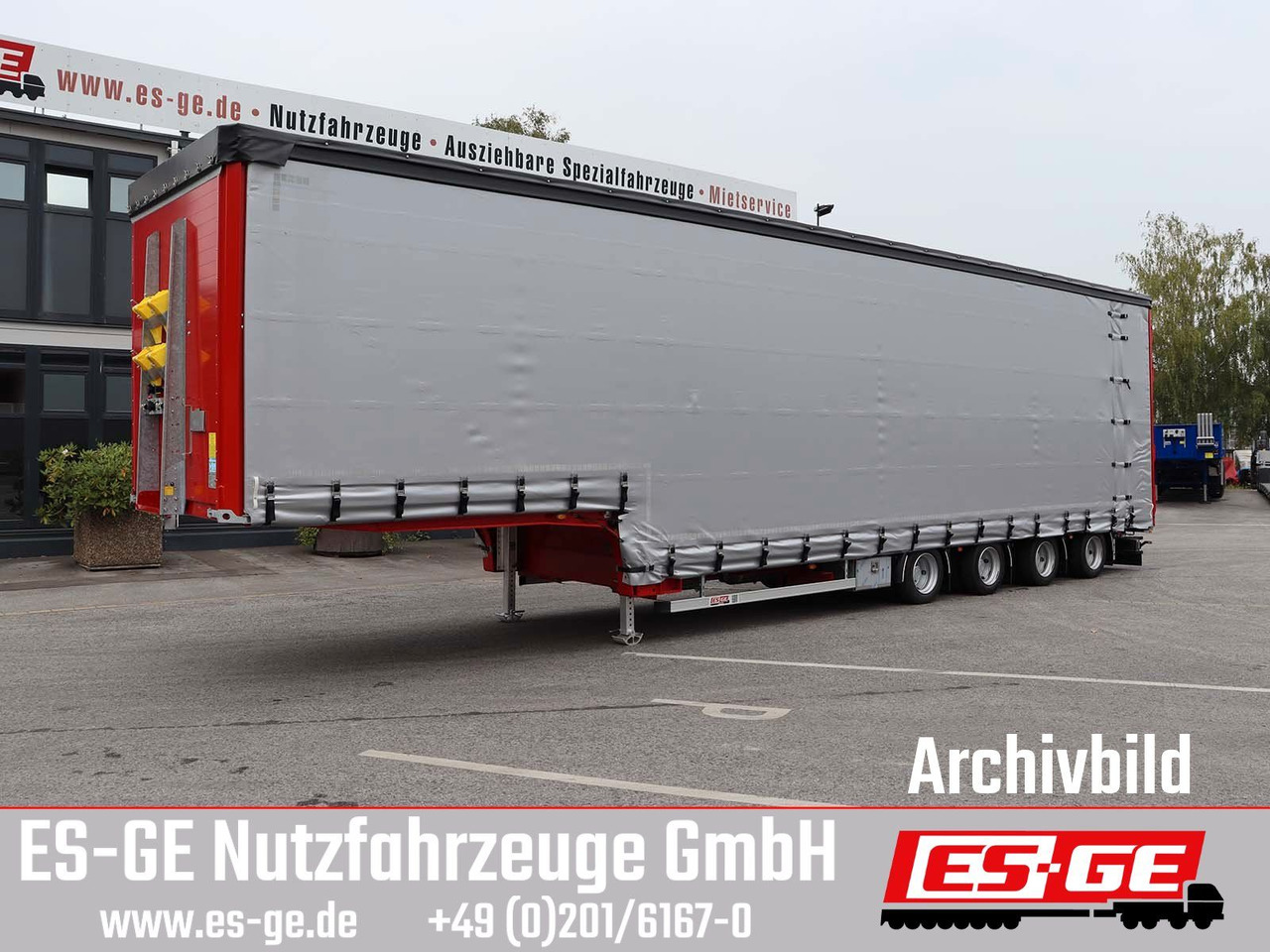 ES-GE 4-Achs-Satteltieflader mit Curtainsider-Aufbau - Semi-trailer low bed: gambar 2 ES-GE 4-Achs-Satteltieflader mit Curtainsider-Aufbau - Semi-trailer low bed: gambar 2