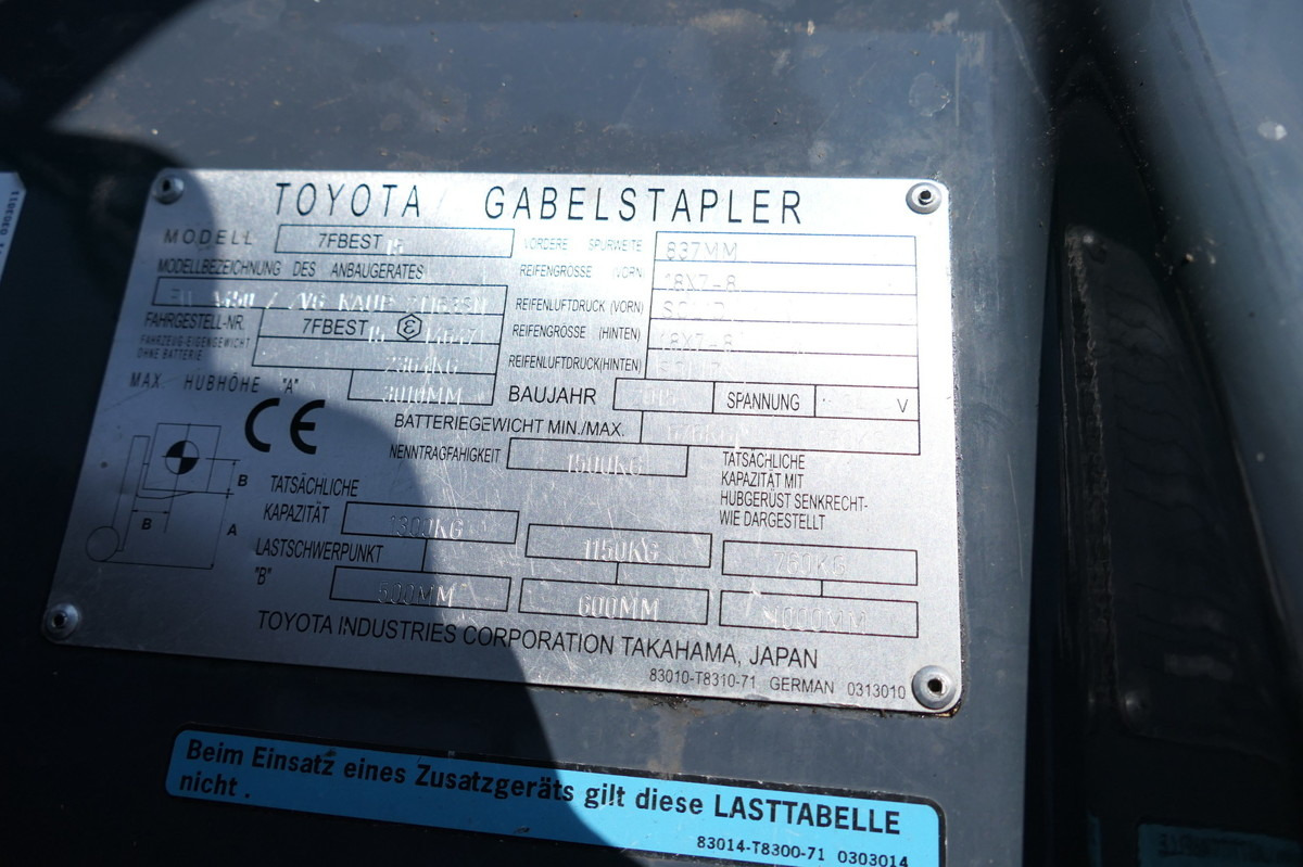 Leasing TOYOTA 7FBEST 15 Elektro 3-Rad TOYOTA 7FBEST 15 Elektro 3-Rad: gambar 11