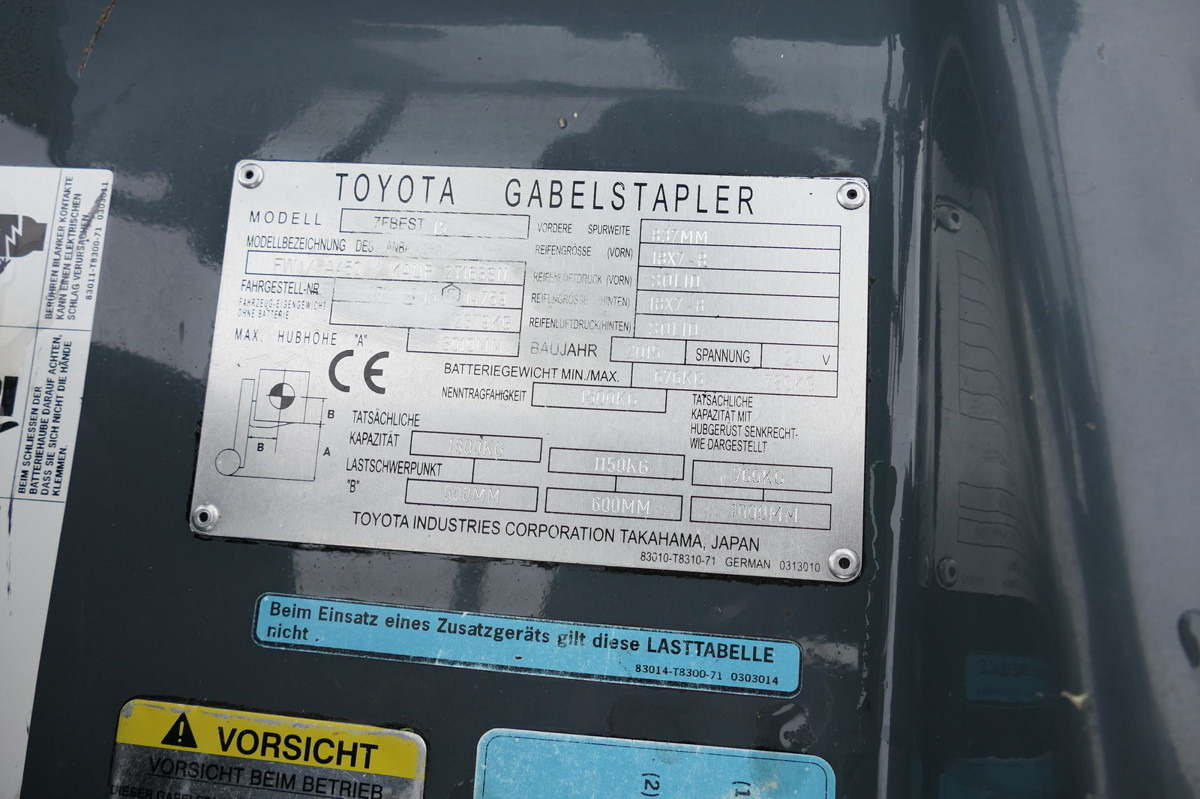 Leasing TOYOTA 7FBEST 15 Elektro Batterie 17/2021 3-Rad TOYOTA 7FBEST 15 Elektro Batterie 17/2021 3-Rad: gambar 13