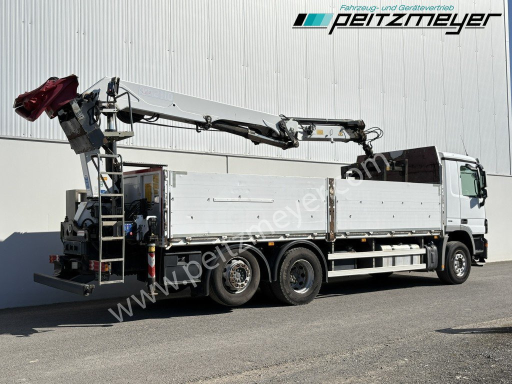 MERCEDES-BENZ Actros 2536 LL Pritsche HMF Heckkran m. Zange Baustoff - Truk flatbed, Truk derek: gambar 4 MERCEDES-BENZ Actros 2536 LL Pritsche HMF Heckkran m. Zange Baustoff - Truk flatbed, Truk derek: gambar 4