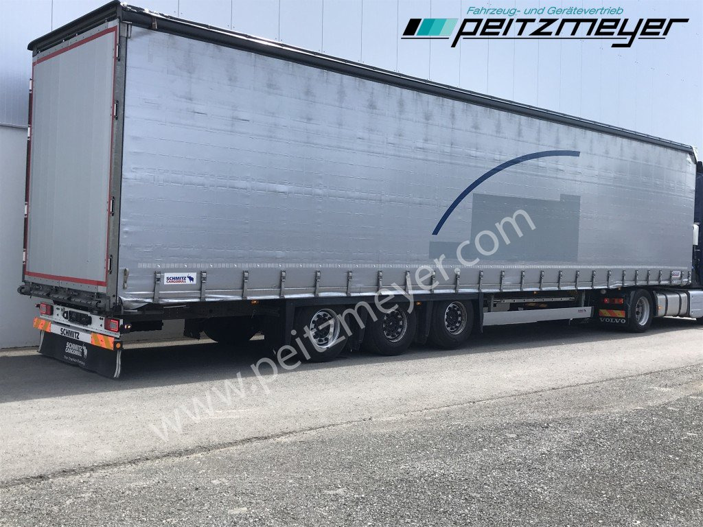 SCHMITZ 3 Achs Pritschenauflieger SCS 24/L-13.62 Mega, Power-Curtain Jumbo, Edscha, RSAB, - Semi-trailer dengan terpal samping: gambar 1 SCHMITZ 3 Achs Pritschenauflieger SCS 24/L-13.62 Mega, Power-Curtain Jumbo, Edscha, RSAB, - Semi-trailer dengan terpal samping: gambar 1