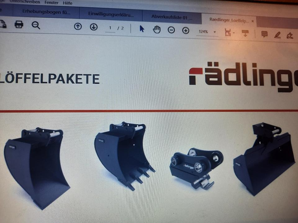 Rädlinger Löffelpaket 1 - 1,8 to mit MS 01 Schnellwechsler Bagger - Ember ekskavator: gambar 1 Rädlinger Löffelpaket 1 - 1,8 to mit MS 01 Schnellwechsler Bagger - Ember ekskavator: gambar 1